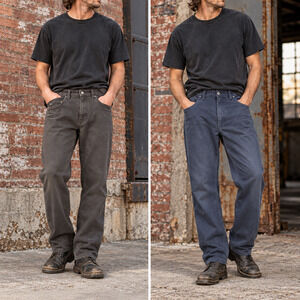 Lot of 2 Duluth Trading Flex Fire Hose Work Pants Men’s 34x30 Brown & Blue-Black